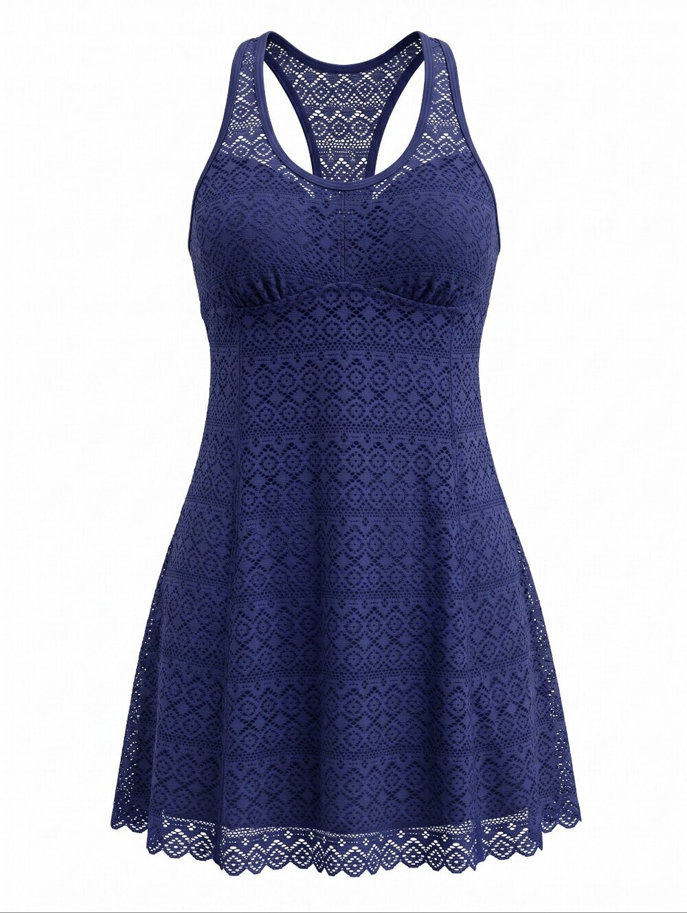 Soybu Navy Racerback Sleeveless Swim Coverup Built-In Support Lace Lined
